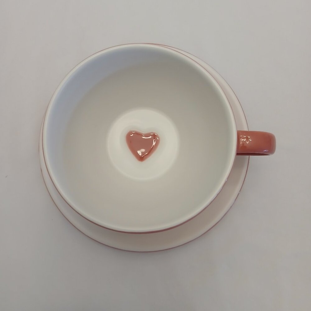 Starbucks Pink and White Tea / Coffee Cup and Saucer